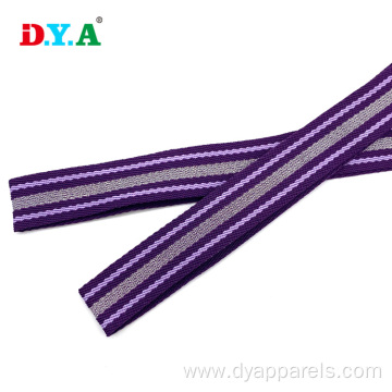 designs 20mm purple patterned lurex polyester webbing